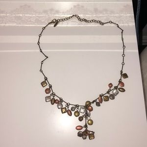 Brushed Cooper, gold, silver necklace
